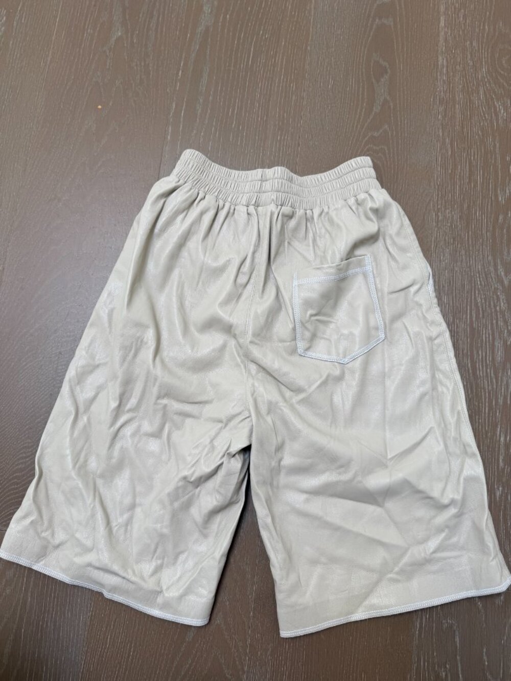 Nanushka Beige Vegan Leather Shorts - S